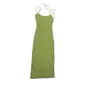 🔥 REFORMATION light green ribbed tencel blend open back midi dress sz xsmall
